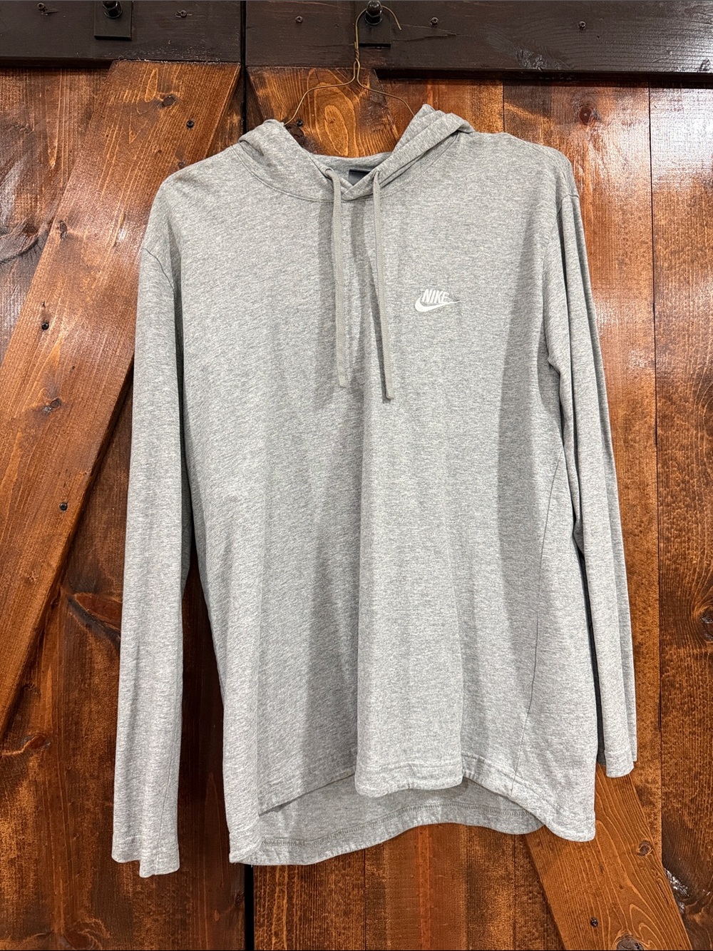Nike Light Gray Pullover Hoodie with White Swoosh